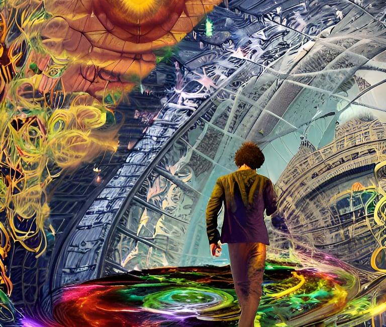 man walking through reality with ease
