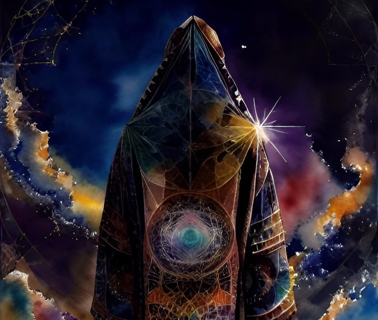 a person in a hoodedie with a hood