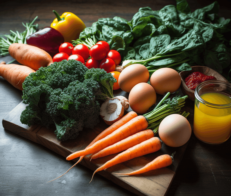 Food rich in Vitamin A like Carrots, sweet potatoes, spinach, kale, bell peppers