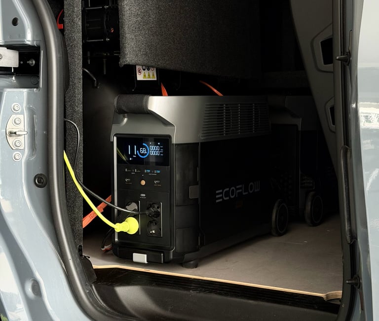 PureCar(e) utilise des batteries pour alimenter ses équipements de manière silencieuse et propre