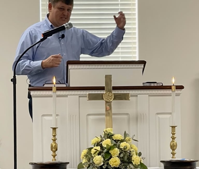 Pastor Wesley preaching the Word.