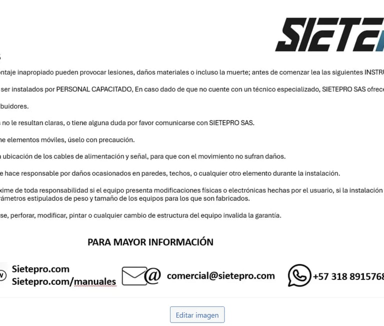 Manual de Advertencia SIETEPRO