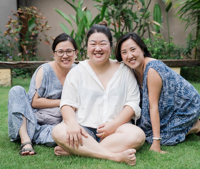 Small family group portrait during extended family photography at Lumbini Villas Jimbaran Bali with natural expressions