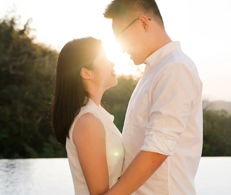 Stefy couple portrait during sunset at Renaissance Uluwatu Bali