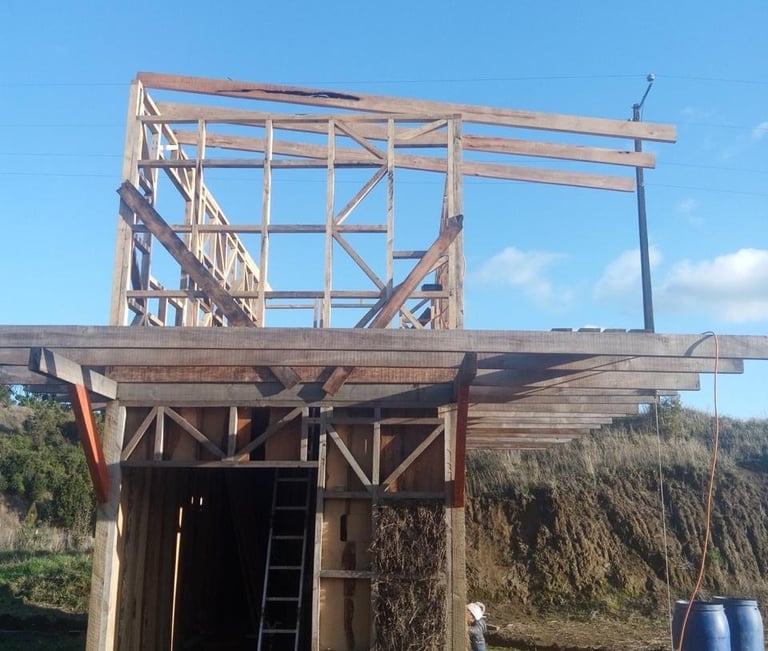 Adobe instalado en el centro experimental de EcoRumbo como solución de bioconstrucción sustentable