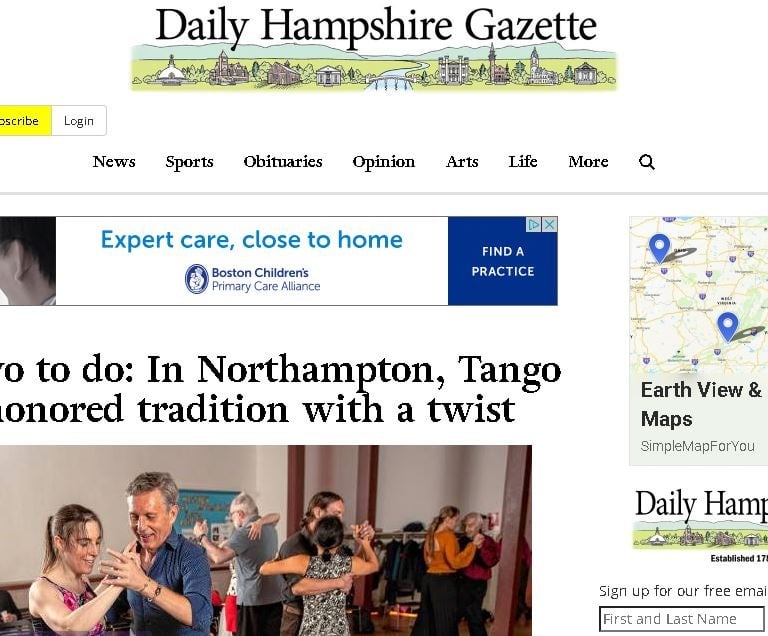 Daily Hampshire Gazette article about tango teacher Laura Grandi