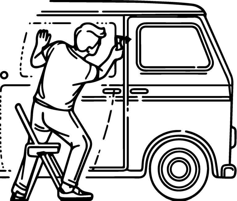 Fitting window into campervan