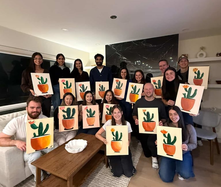fun team event paint party in vancouver, Richmond, surrey, burnaby