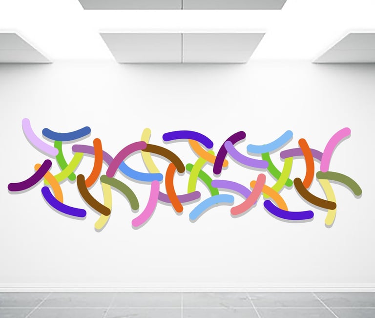 colourful wall sculpture