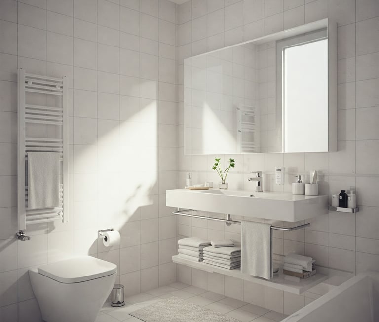 Baño limpio y ordenado