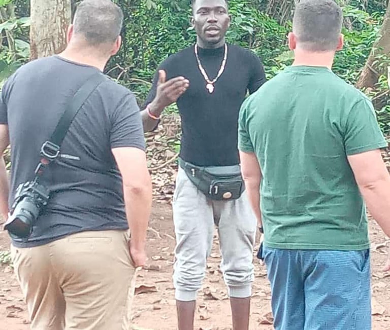 Dahomey African Tours Guide leading Tour in Kpasse's Sacred Forest of Ouidah in Benin