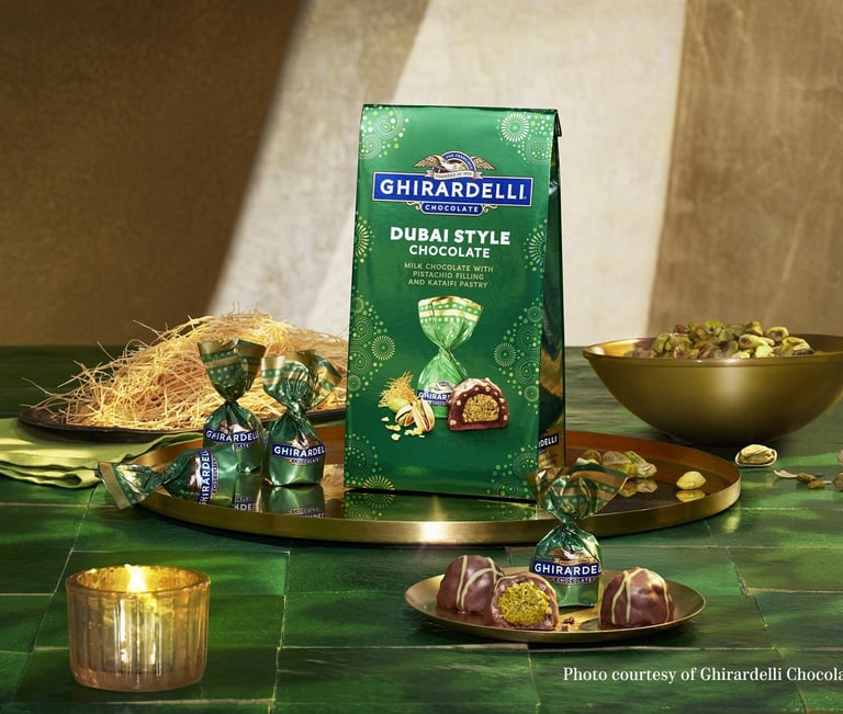 Ghirardelli Dubai Style Chocolate with pistachio and kataifi