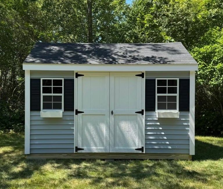8x12 custom imperial shed on-site installation in Middleborough, MA