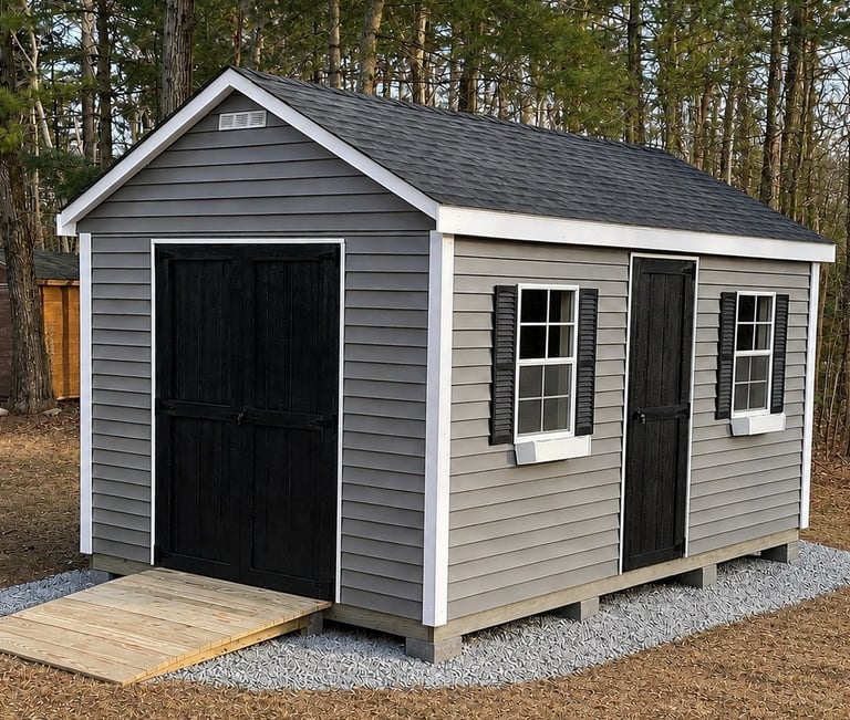 10x16 custom anchor shed on-site construction in Pembroke, MA