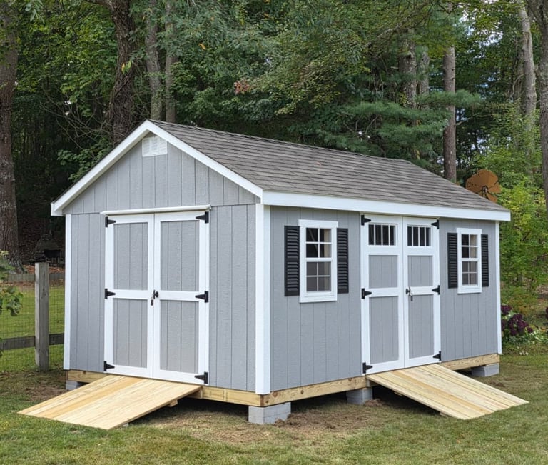 10x16 custom anchor shed built on-site in Rockland, MA