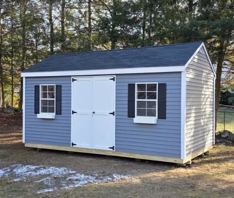 10x18 custom imperial shed built on-site in Rockland, MA
