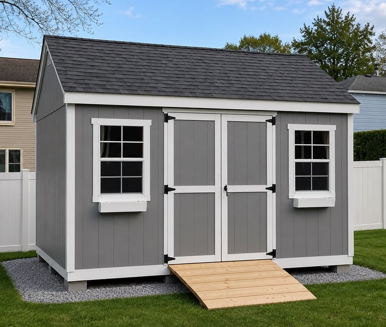12x14 custom imperial shed built on-site in Pembroke, MA