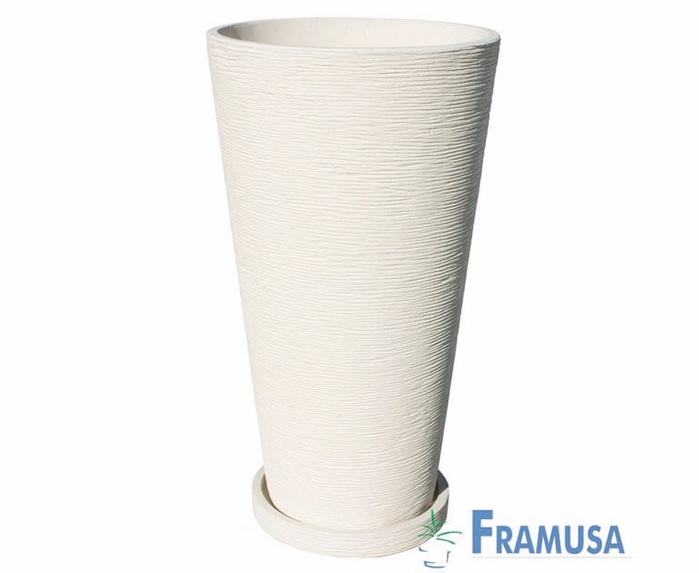 pot haut rond béton