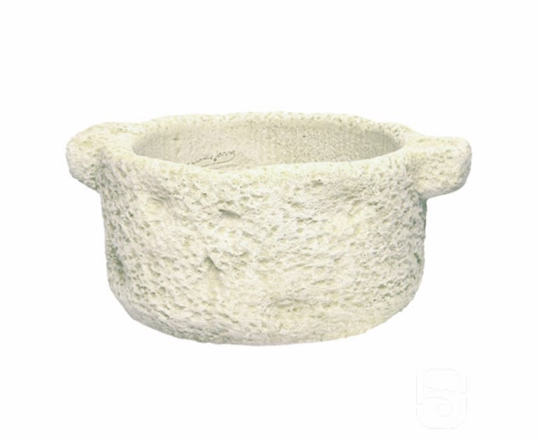 pot rond en pierre avec poignée ( mortier )