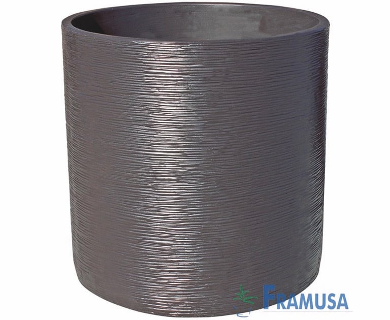 pot rond béton lisse