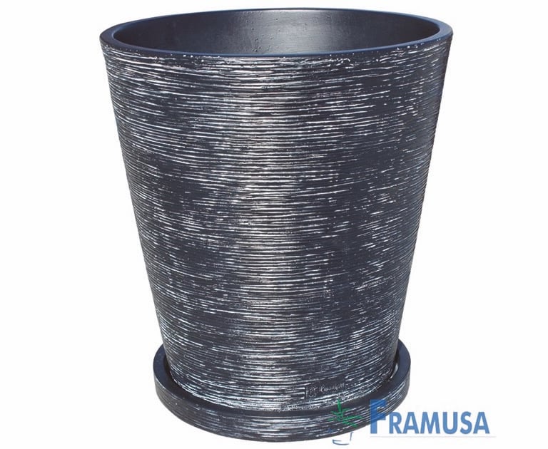 pot rond évasé en béton