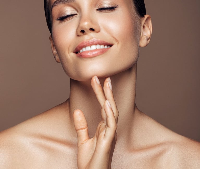 woman with great skin smiling