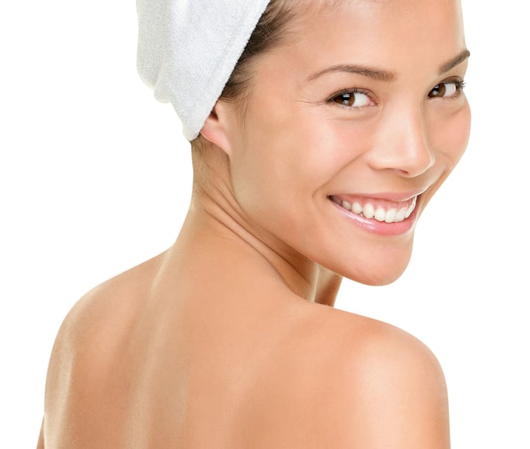 woman looking back smiling