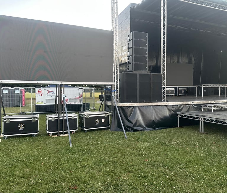Professional P2.5 pixel pitch LED panels being assembled for a live event production.