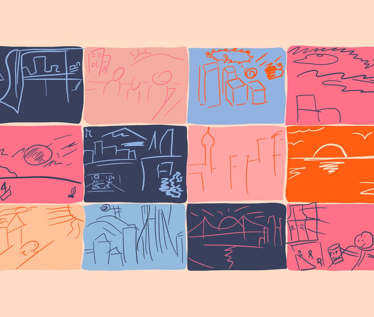 Könül Kina Bayramova flat illustration of a doodle drawing