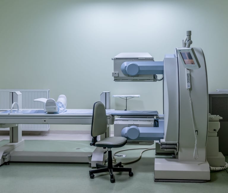 a medical equipment in a hospital room MRI