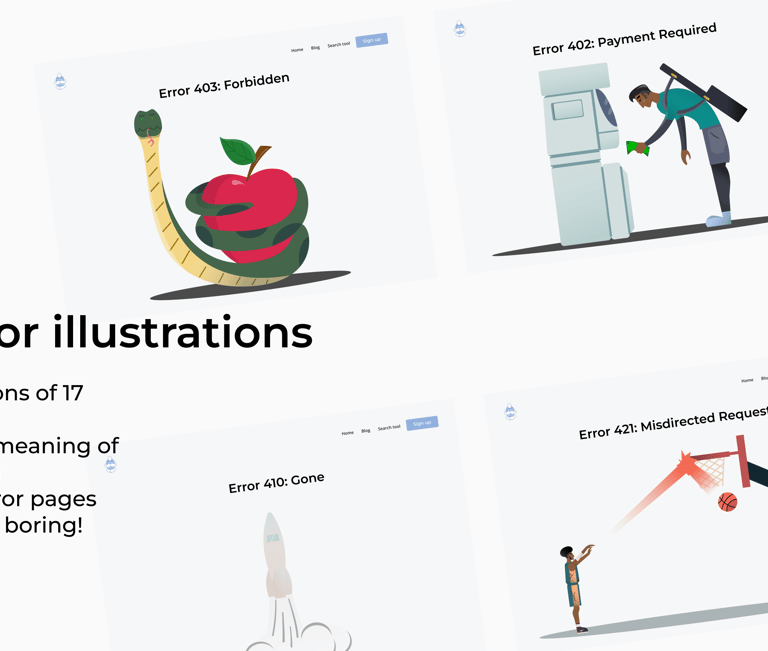 Error code illustrations