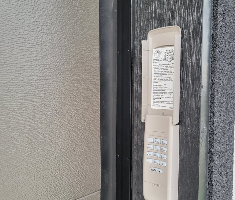 wireless garage door key pad installed by A's Garage Doors