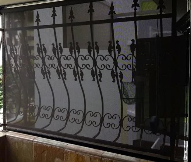 outdoor roller blind installed outdoor