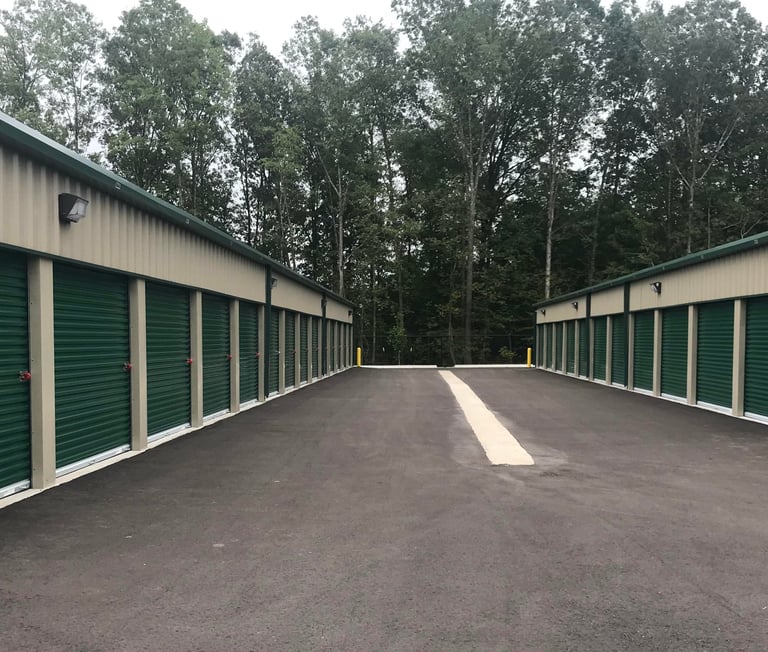 Some of the drive up units available at Alcoa Road Storage Too