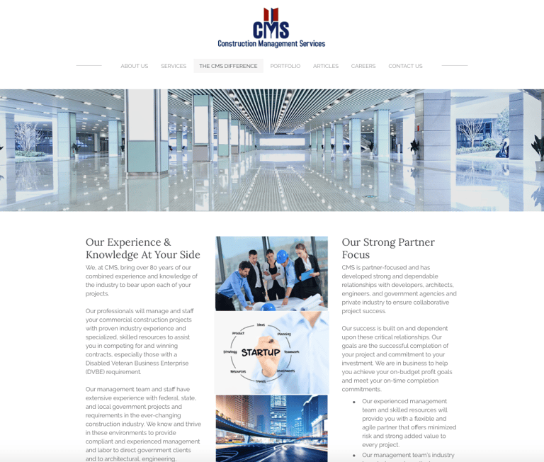 Portfolio website for CMS