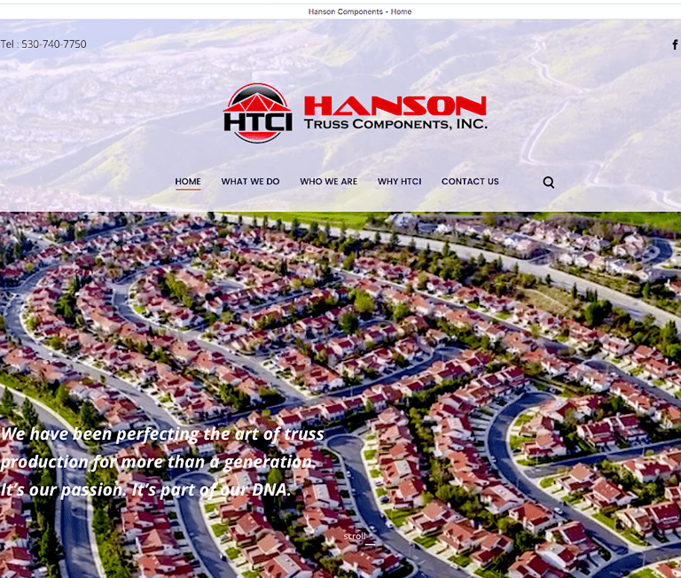 Portfolio website of Hanson Truss Components