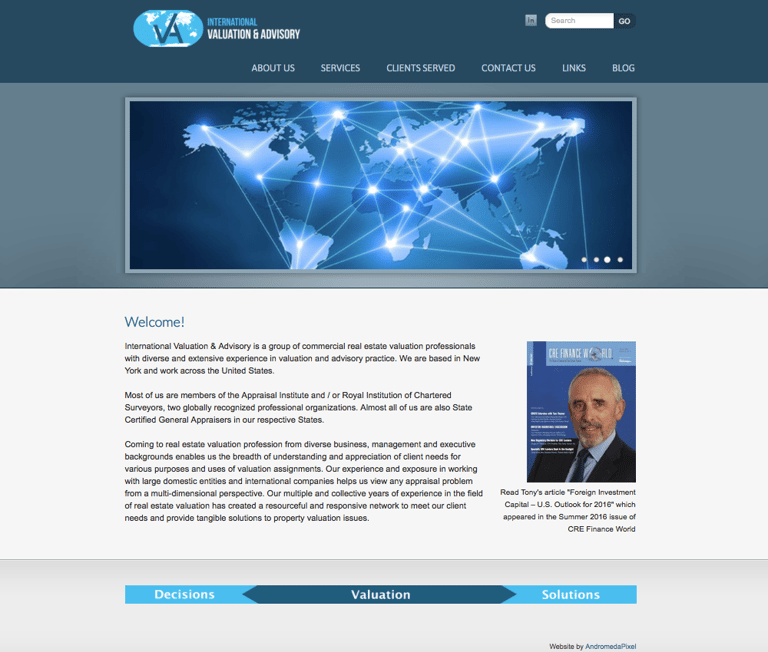 Portfolio website of International Valuation & Advisory