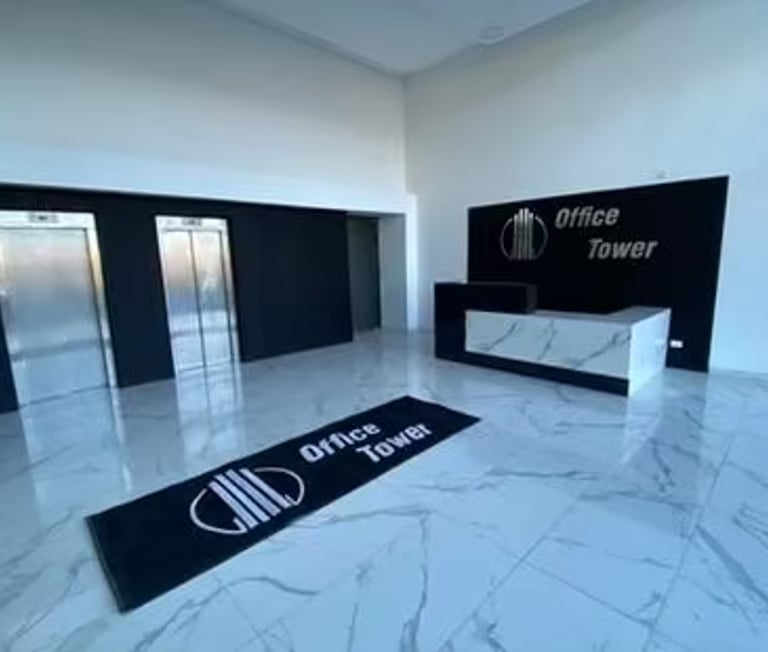 Felpudo con logo personalizado office tower