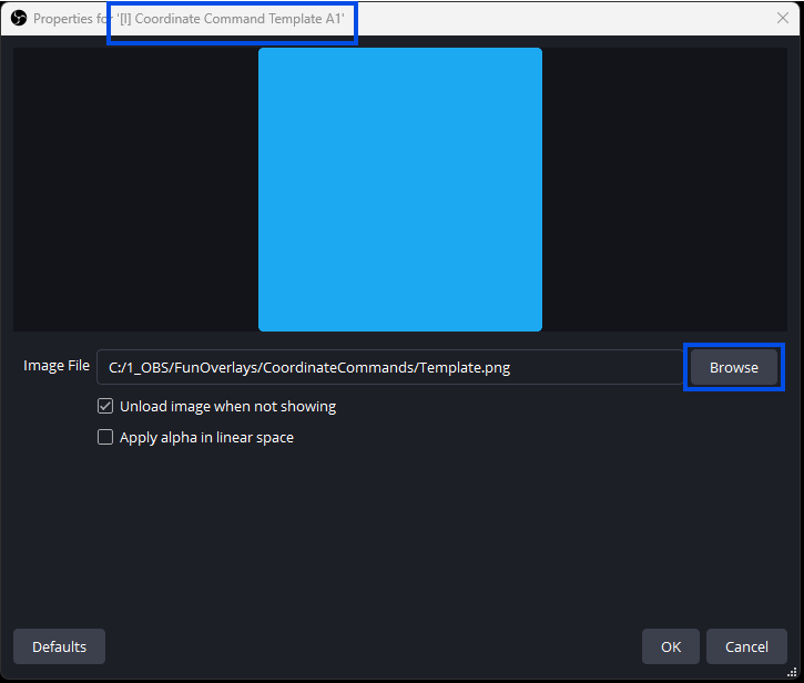 a computer screen showing a blue square shaped object