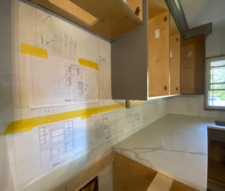 Architectural floor plan and 3D design for home basement kitchen bathroom remodeling projects