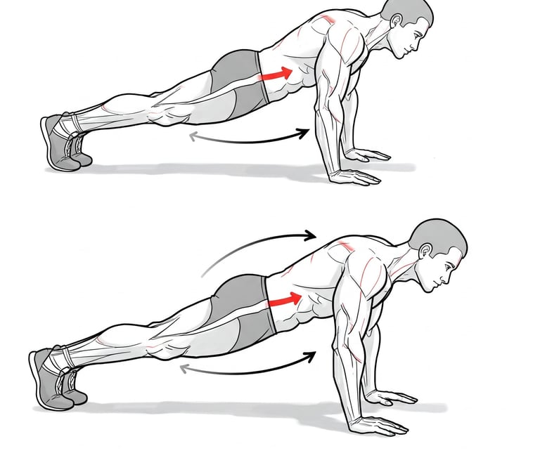 a man doing push ups on a push up