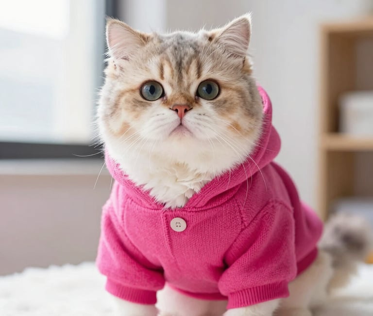 Gatito con suéter rosa
