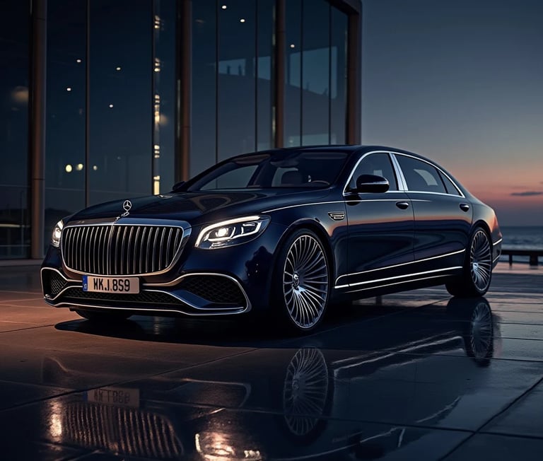 Luxury sedan chauffeur service for Blue Mountain trips