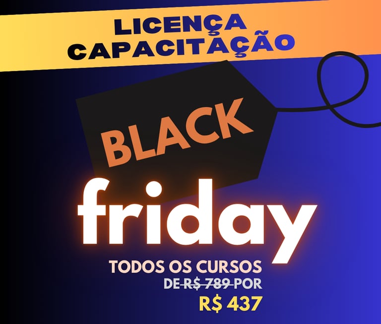 banner de promoção da black friday de licença capacitação para policiais e bombeiros