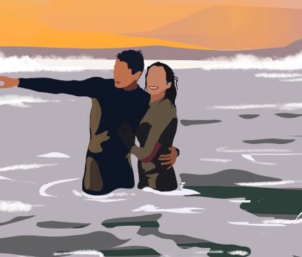 portrait-couple -surf-ocean