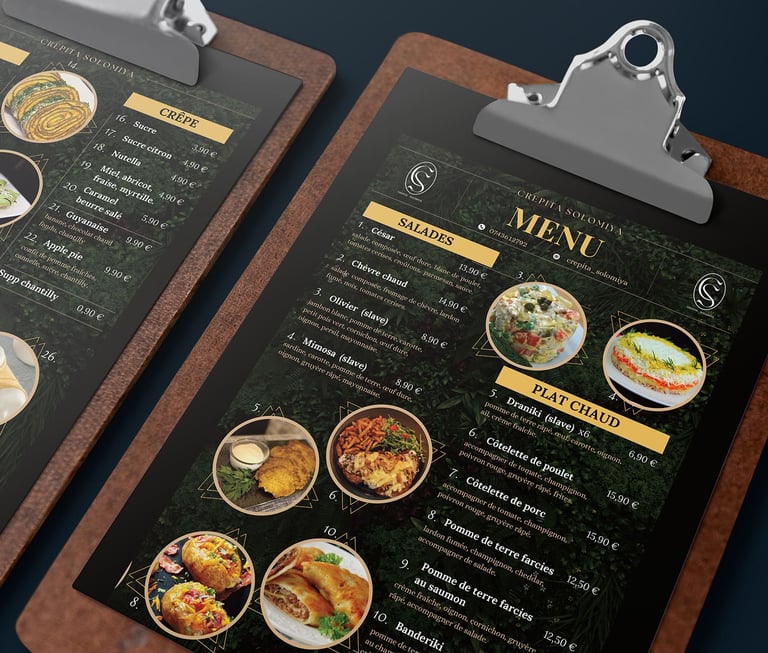 Impression rapide des menus du restaurant Narbonne