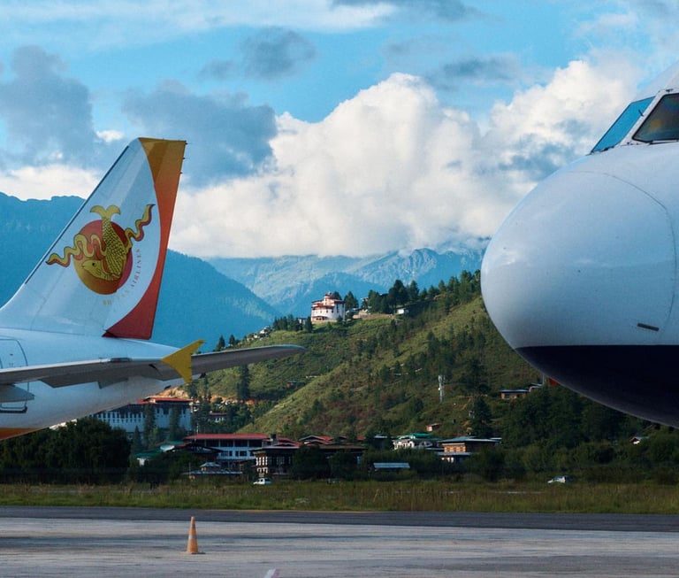 Airlines-Taking-off-From-Paro=International-Airport