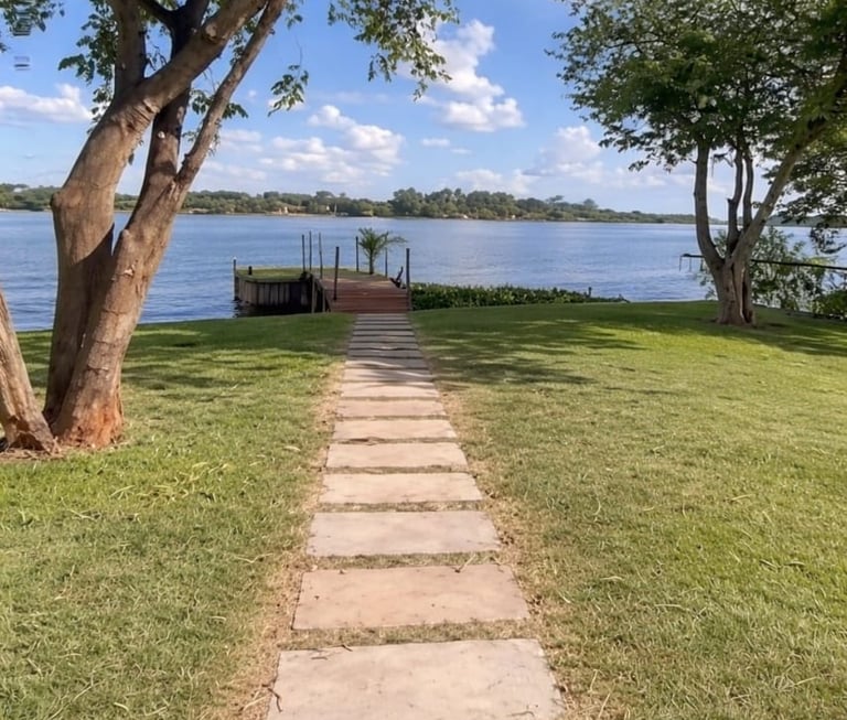 vista do pier de pesca do El Shaddai Rancho para alugar em Miguelópolis SP