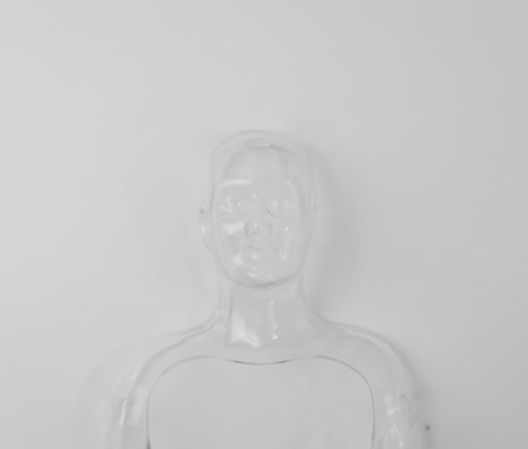 a transparent plastic mannequin intended to represent a ghoster