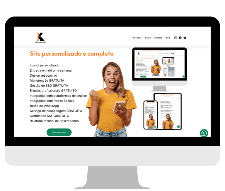 computador mostrando aplicação de site
